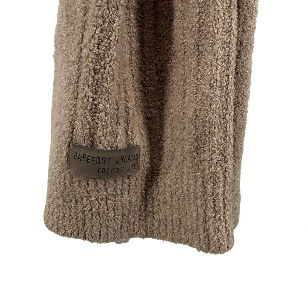 Barefoot Dreams CozyChic Lite Ribbed Knit Scarf Taupe Brown Style‎ 478 Soft Warm